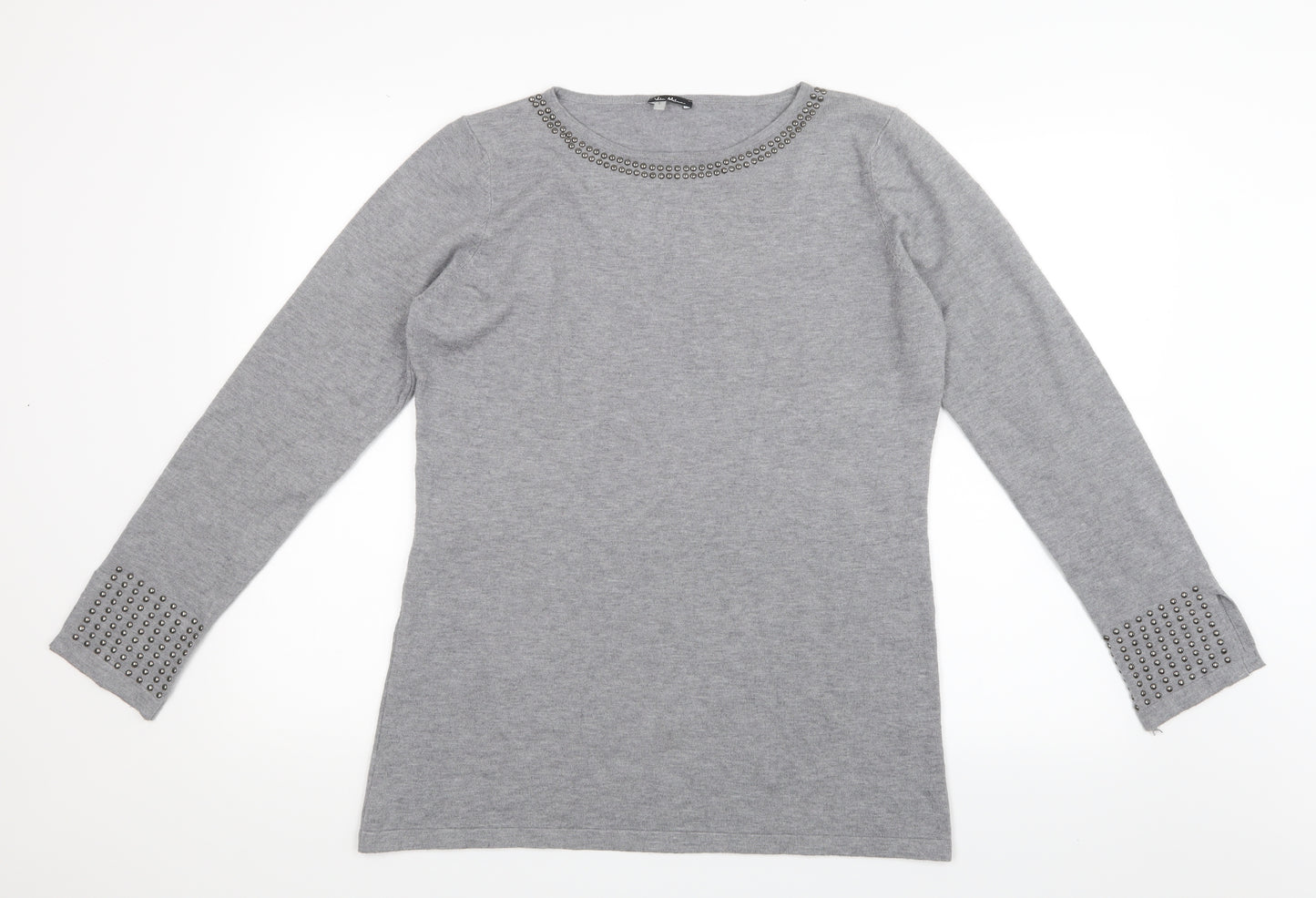 Vila Milano Womens Grey  Knit Pullover Jumper Size L
