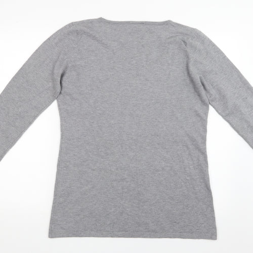 Vila Milano Womens Grey  Knit Pullover Jumper Size L