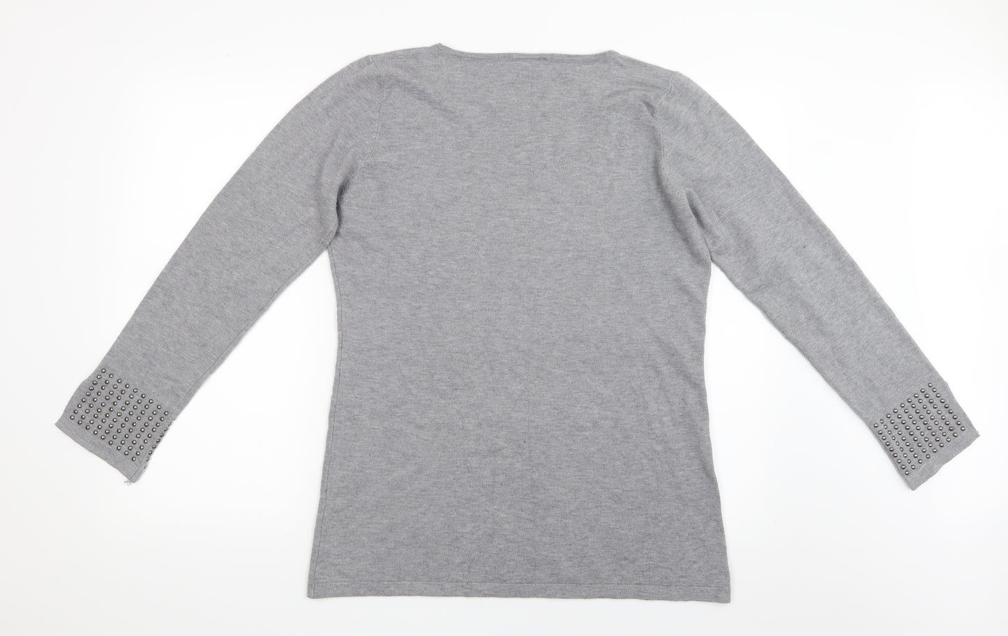 Vila Milano Womens Grey  Knit Pullover Jumper Size L