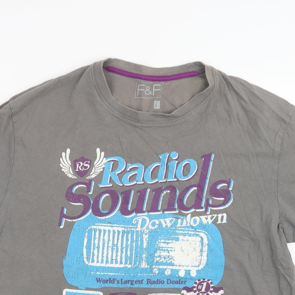 F&F Mens Grey    T-Shirt Size L