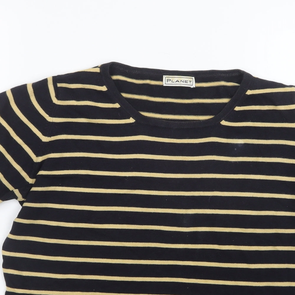 Planet Womens Blue Striped Knit Pullover Jumper Size S