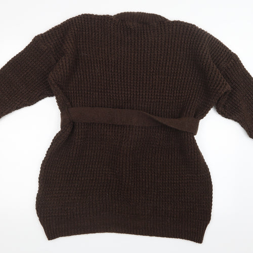 PRETTYLITTLETHING Womens Brown  Knit Pullover Jumper Size L