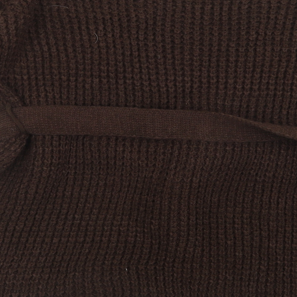PRETTYLITTLETHING Womens Brown  Knit Pullover Jumper Size L