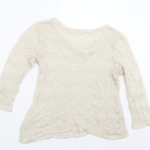 Oasis Womens Ivory  Knit Pullover Jumper Size L