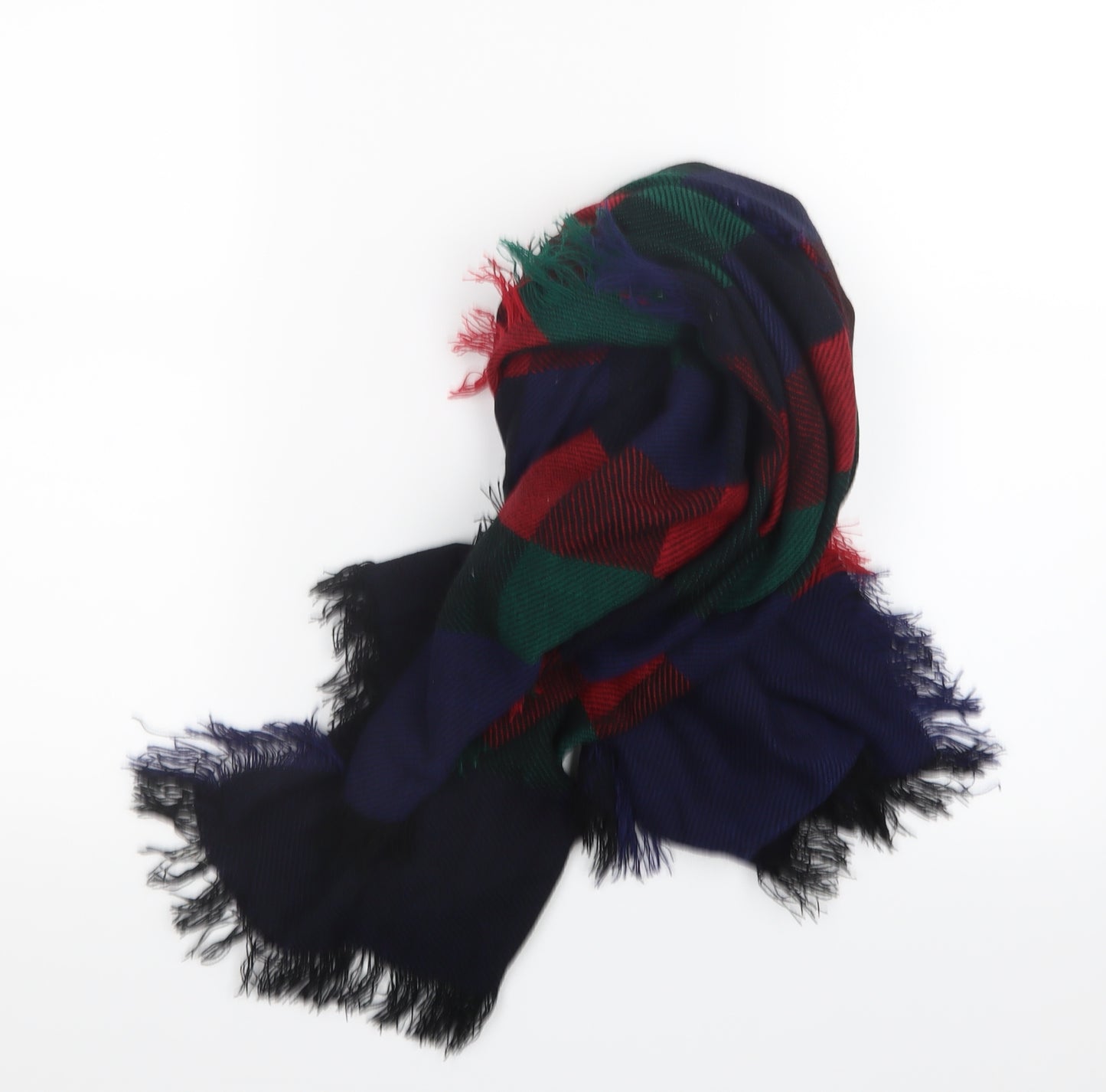 Preworn Mens Red Plaids & Checks  Scarf  One Size