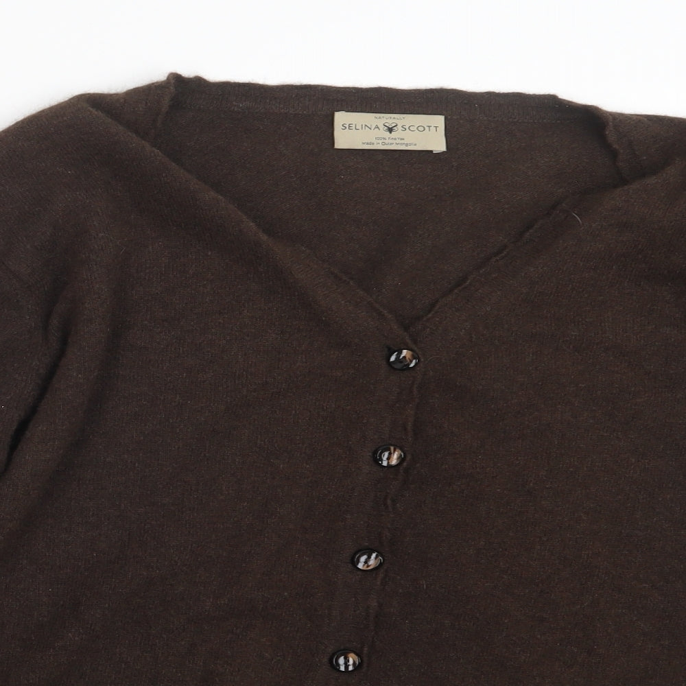Selina Scott Womens Brown  Knit Cardigan Jumper Size L