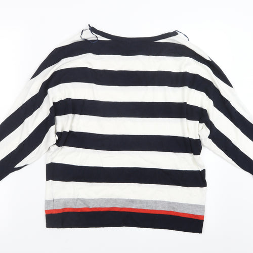 M&Co Womens Blue Striped Knit Pullover Jumper Size 12