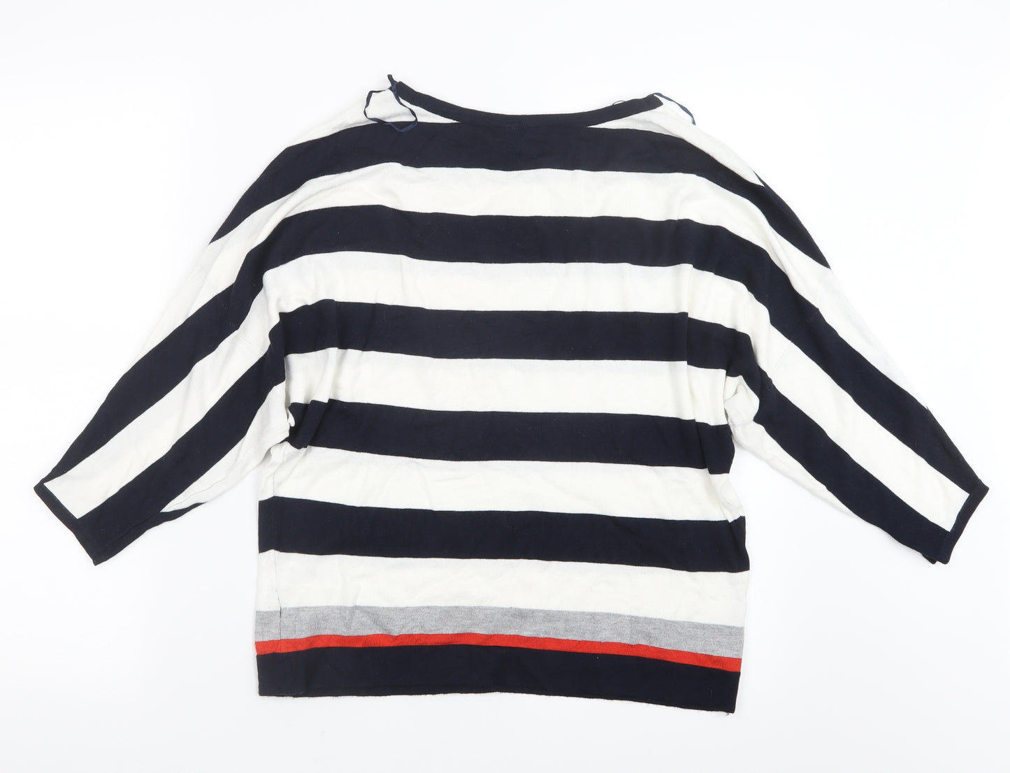 M&Co Womens Blue Striped Knit Pullover Jumper Size 12