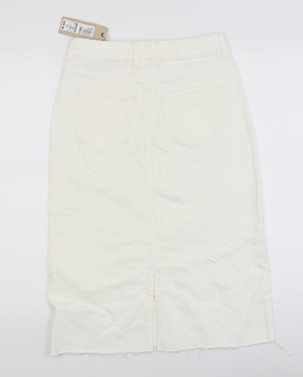 M&S Womens White   A-Line Skirt Size 10