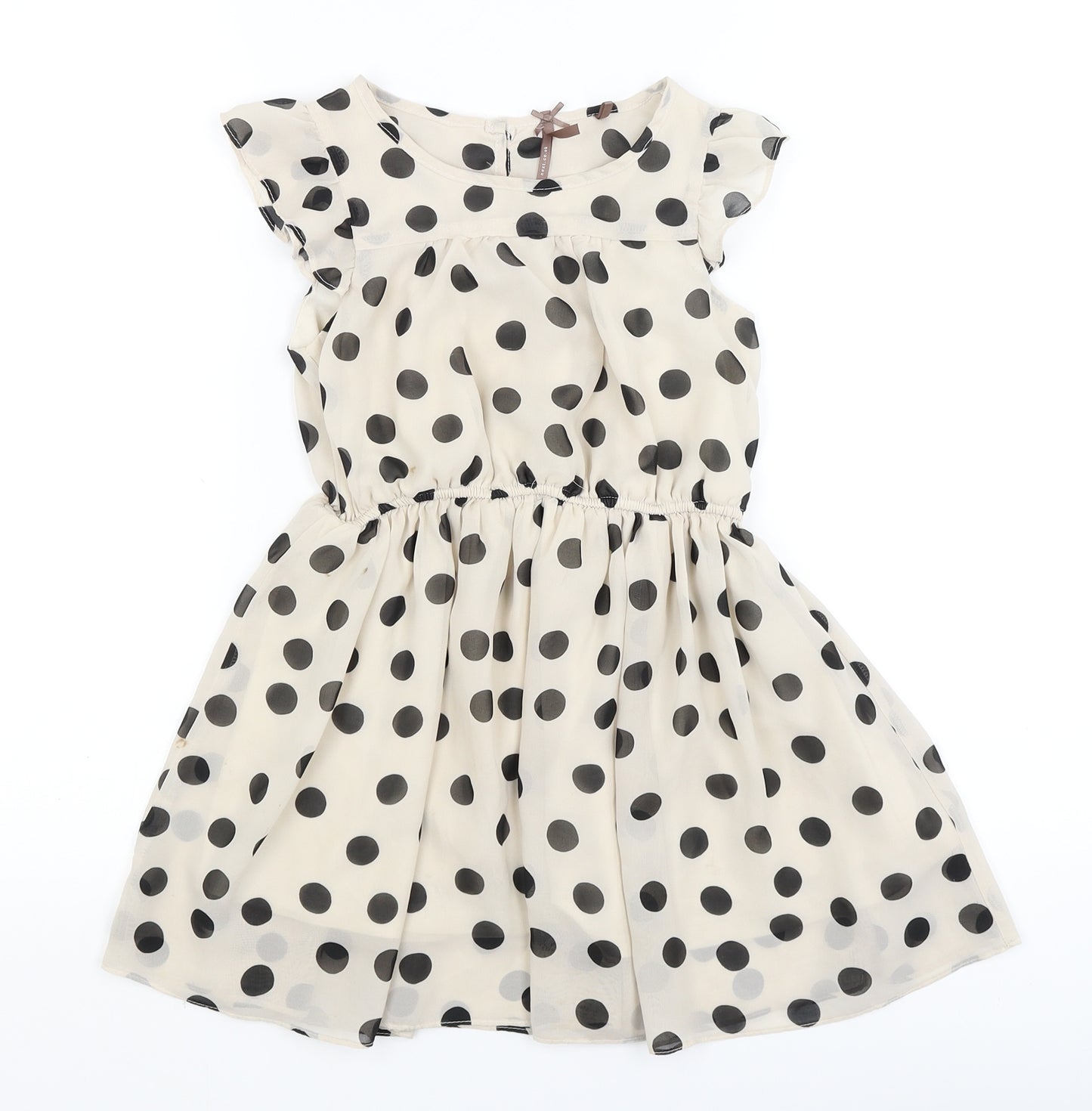 NEXT Girls Ivory Polka Dot  Fit & Flare  Size 6 Years