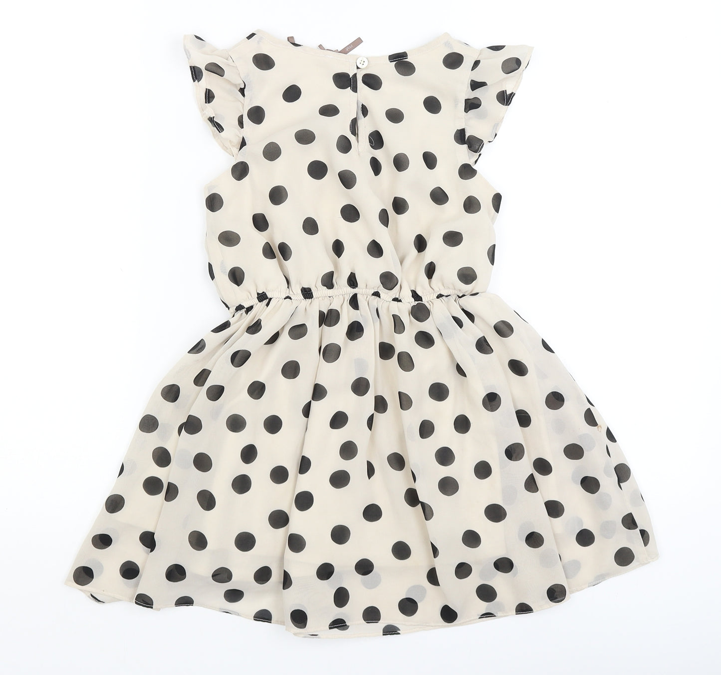NEXT Girls Ivory Polka Dot  Fit & Flare  Size 6 Years