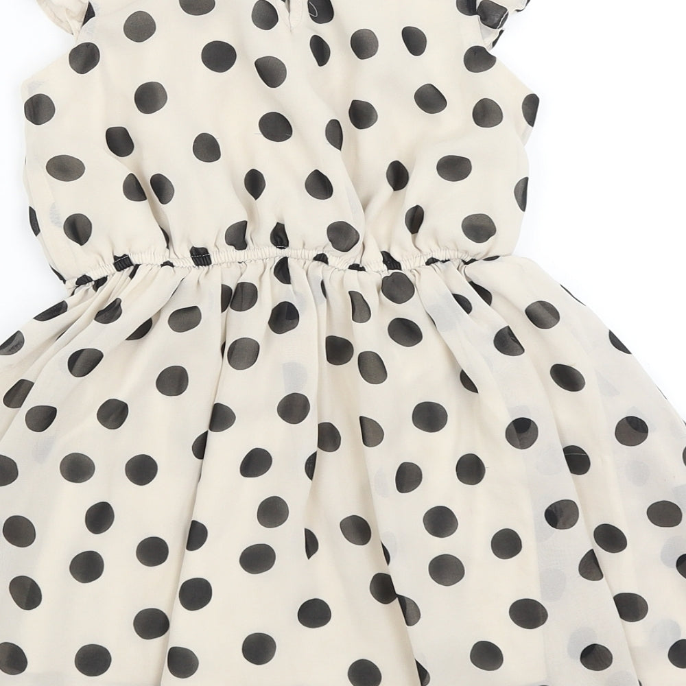 NEXT Girls Ivory Polka Dot  Fit & Flare  Size 6 Years