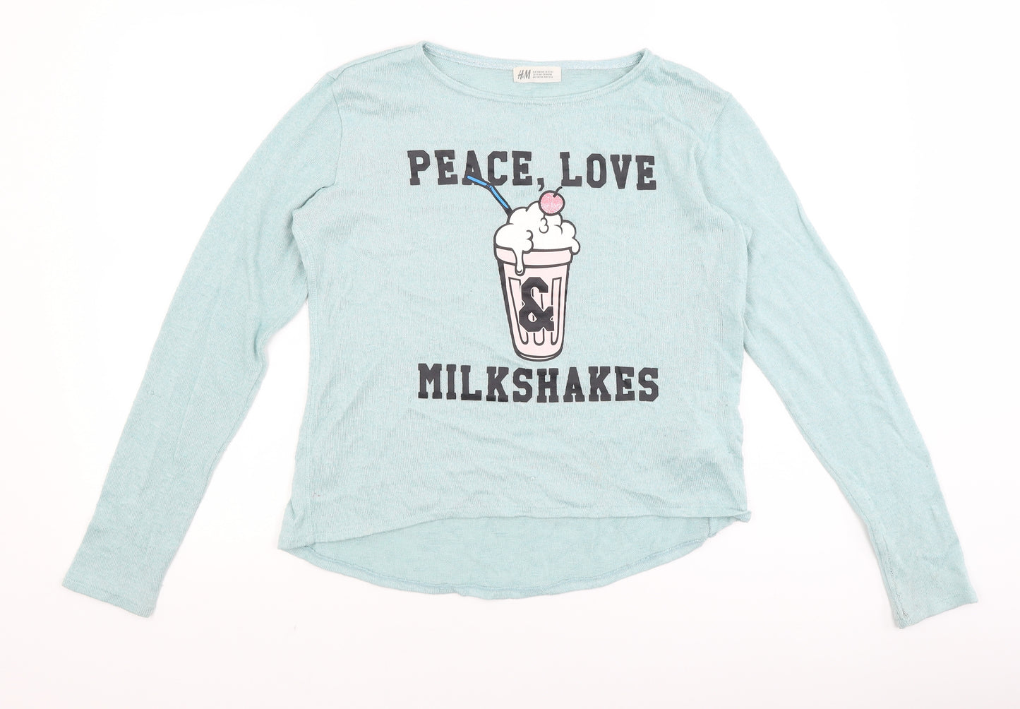 H&M Girls Blue   Basic T-Shirt Size 13-14 Years