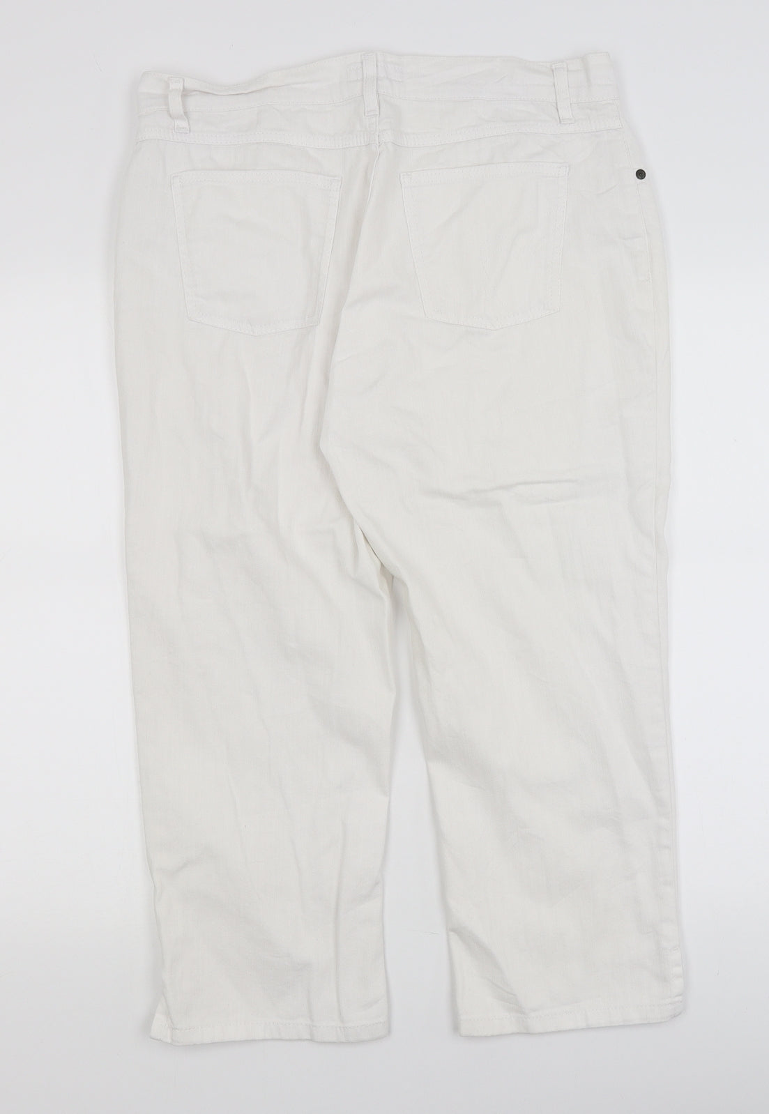 Per Una Womens White   Cropped Jeans Size 14 L24.5 in