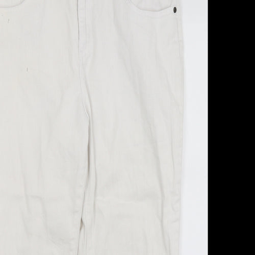 Per Una Womens White   Cropped Jeans Size 14 L24.5 in