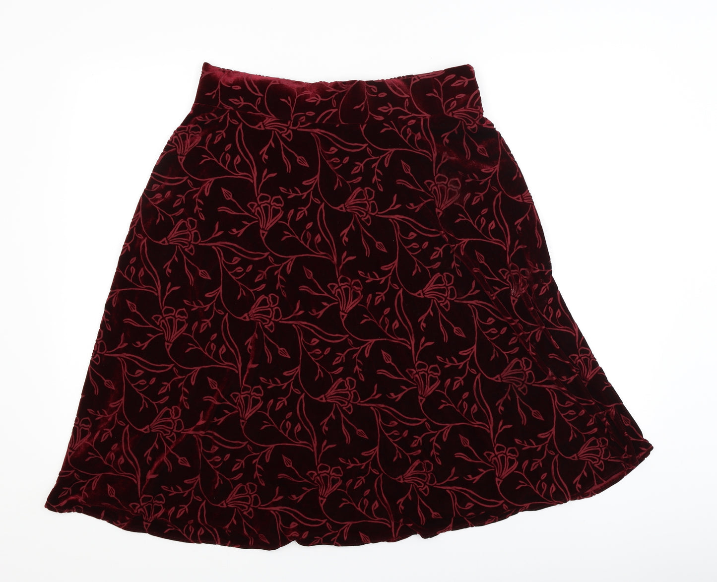 M&S Womens Red Floral  A-Line Skirt Size 14