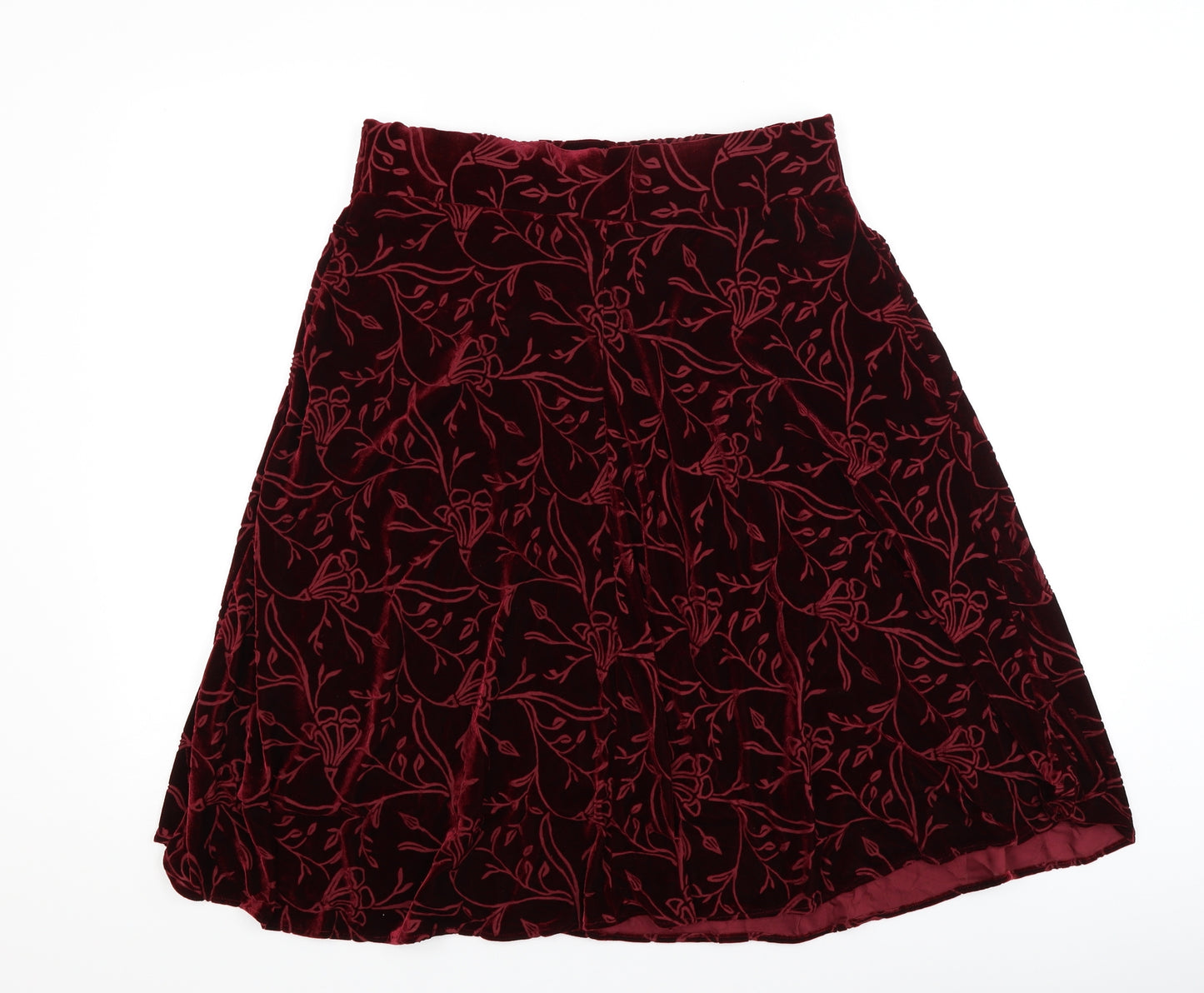 M&S Womens Red Floral  A-Line Skirt Size 14