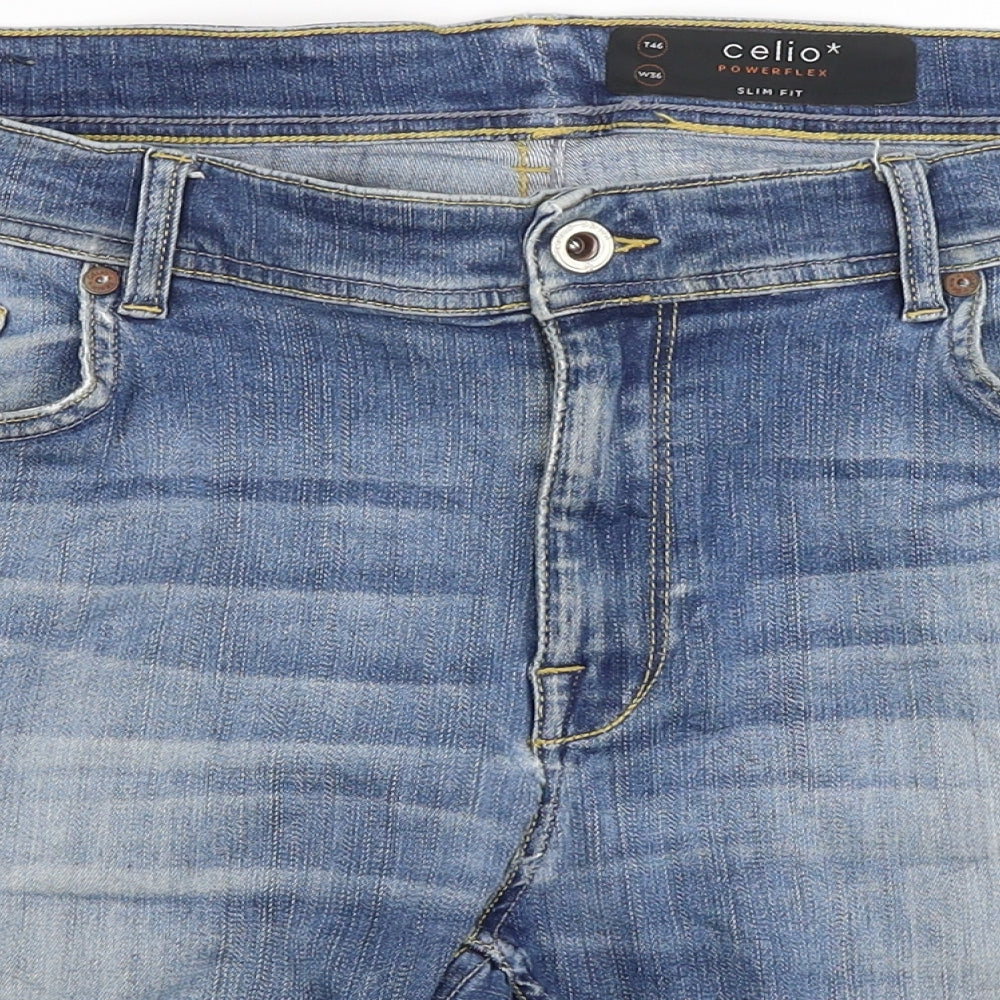 Celio Womens Blue   Boyfriend Shorts Size 16