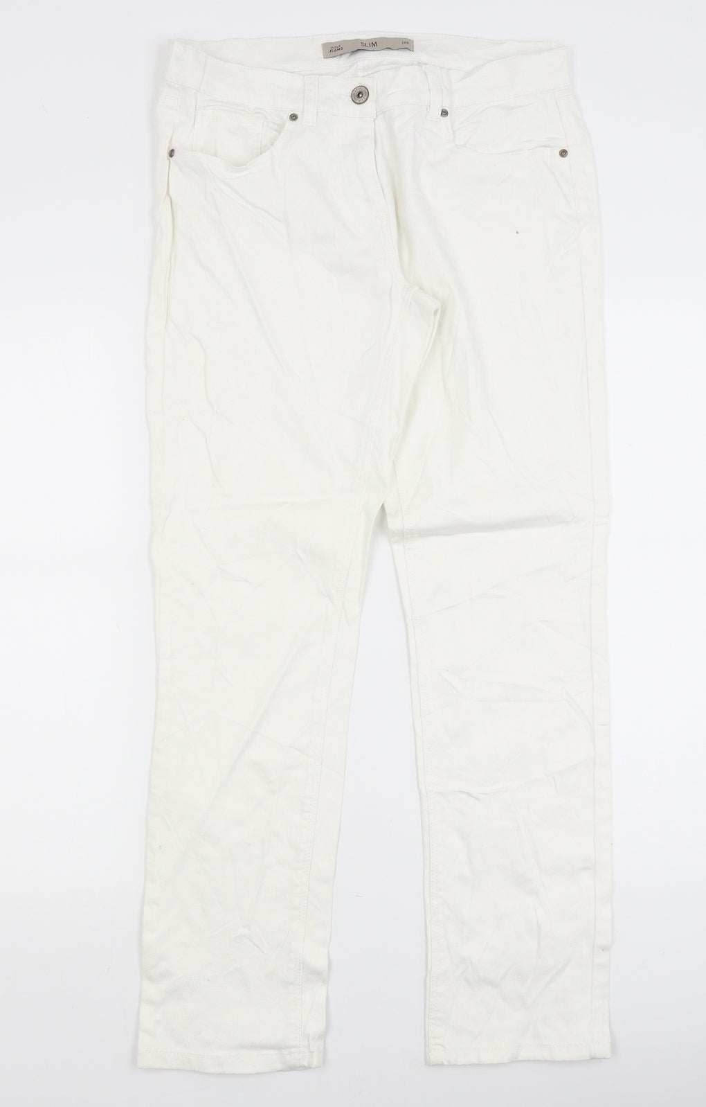 NEXT Womens White   Straight Jeans Size 12 L28.5 in