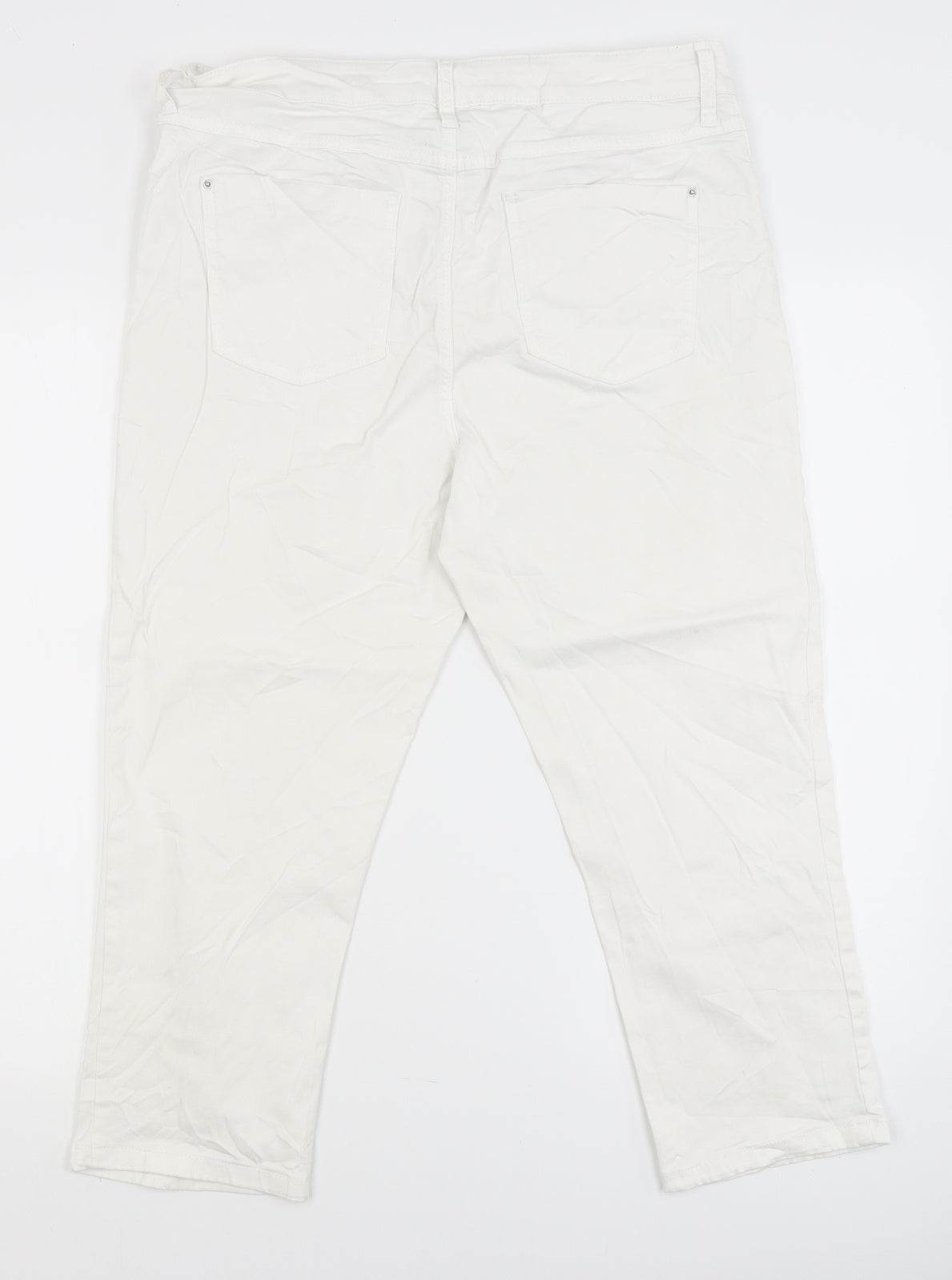 M&S Womens White   Cropped Jeans Size 14 L21 in