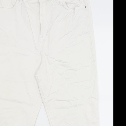 M&S Womens White   Cropped Jeans Size 14 L21 in
