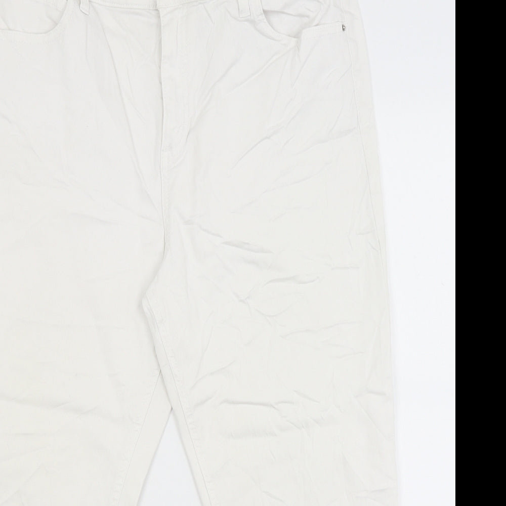 M&S Womens White   Cropped Jeans Size 14 L21 in