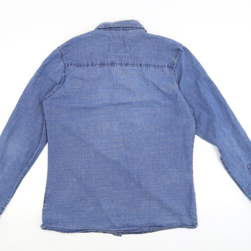 Native Youth Mens Blue    Button-Up Size M