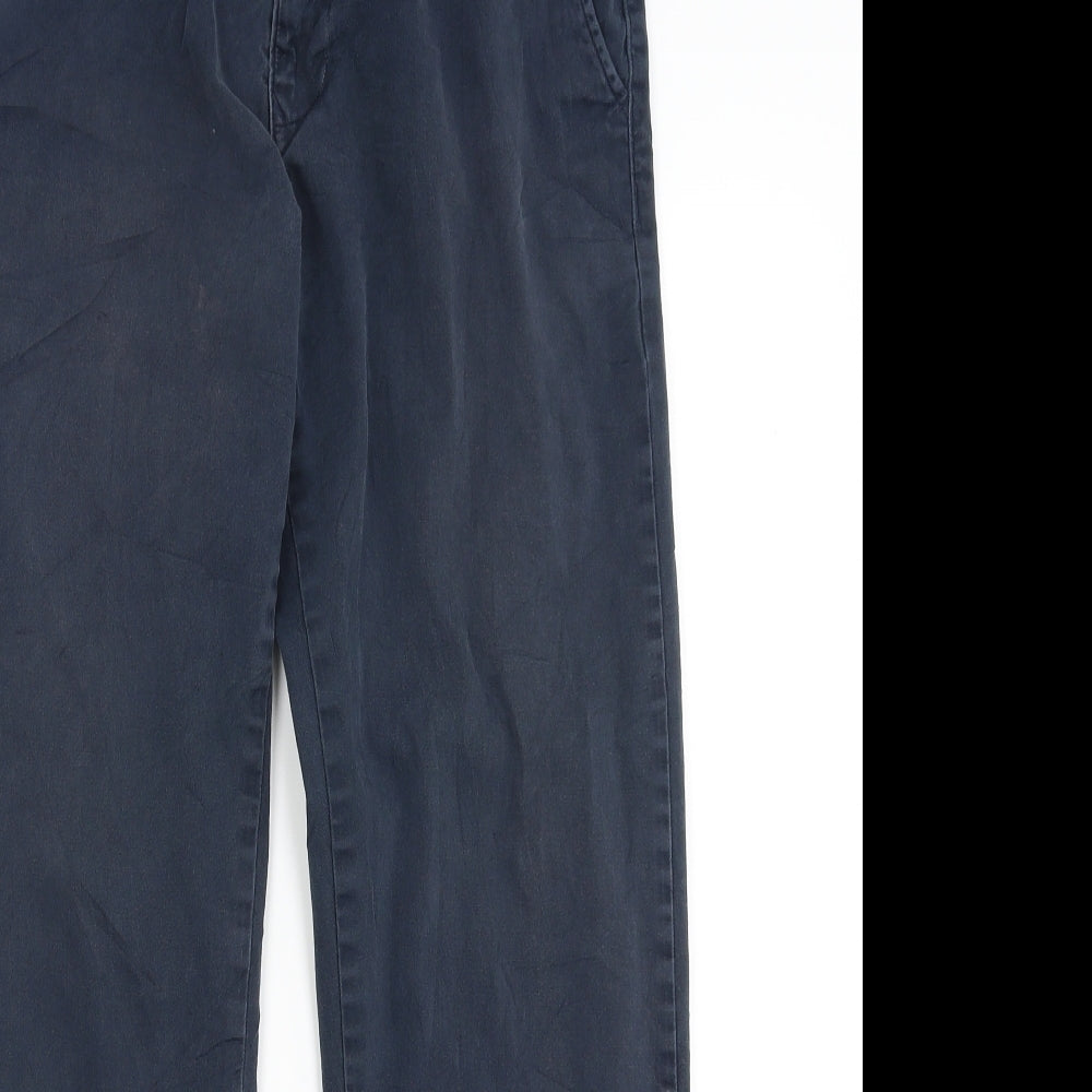 Marks and Spencer Mens Blue   Chino Trousers Size 34 in L29 in