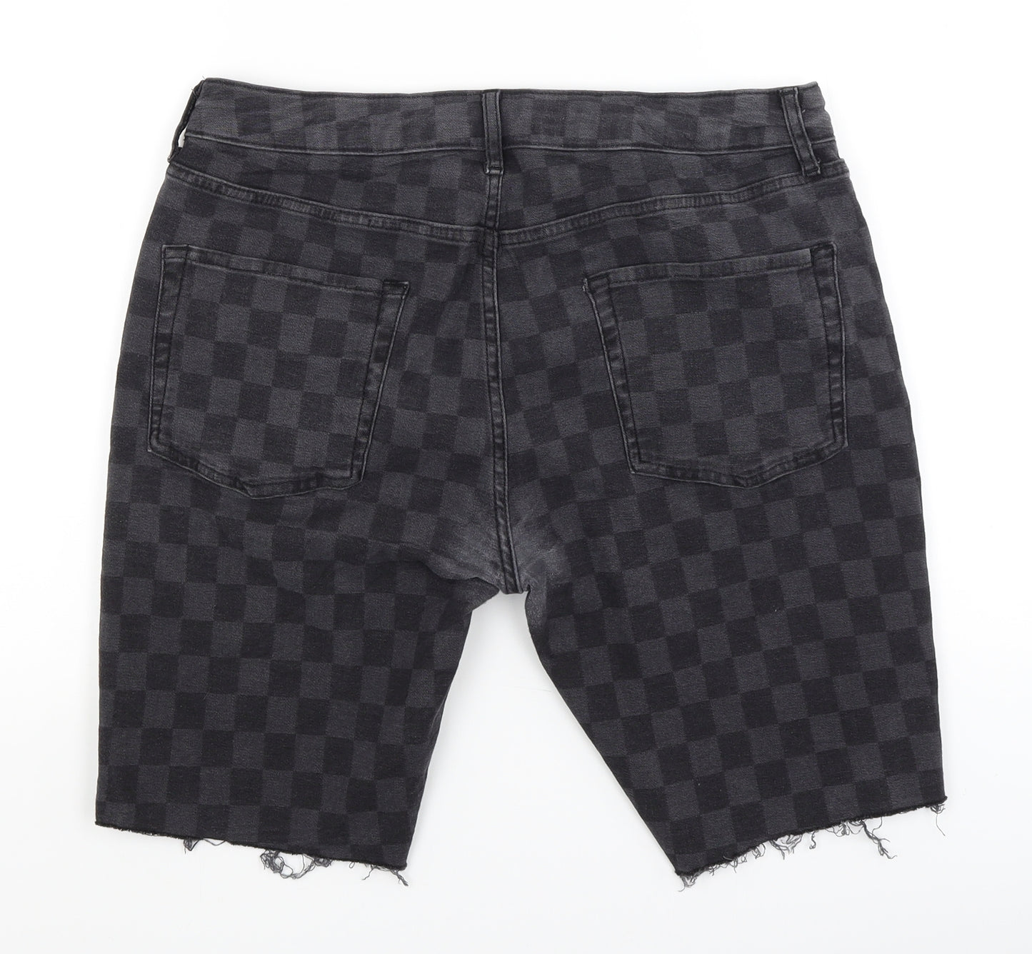 Topman Mens Black Check  Bermuda Shorts Size 34 in