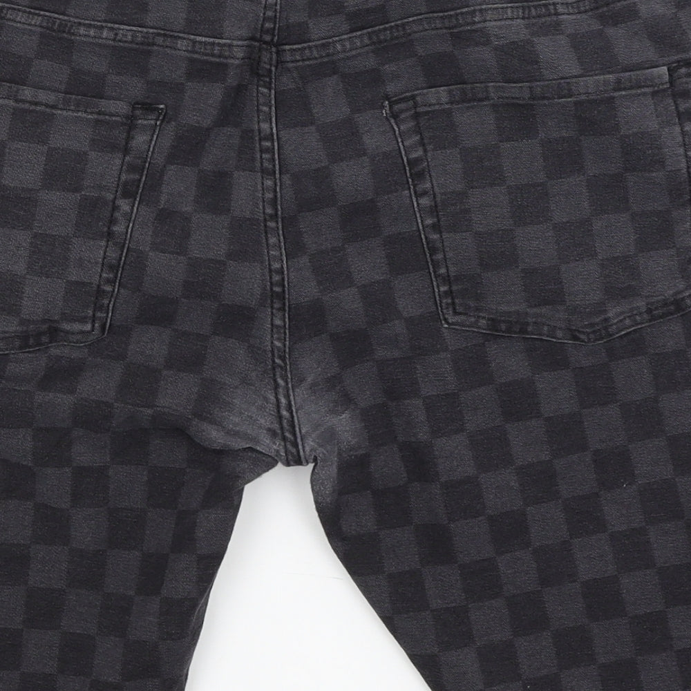 Topman Mens Black Check  Bermuda Shorts Size 34 in