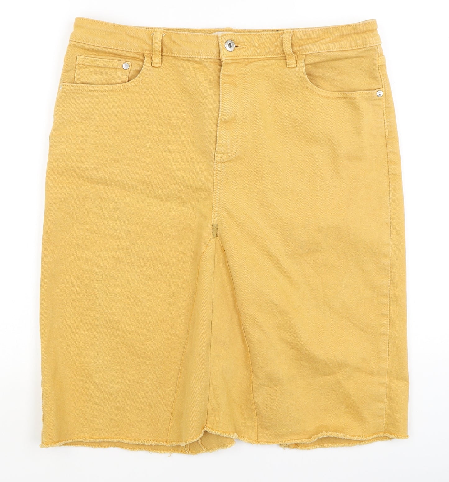 F&F Womens Yellow   Straight & Pencil Skirt Size 16