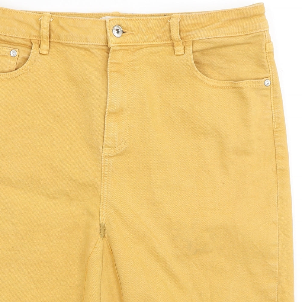 F&F Womens Yellow   Straight & Pencil Skirt Size 16
