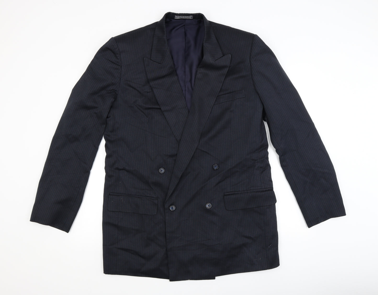Peterson's Collection Mens Black Striped  Jacket Blazer Size L