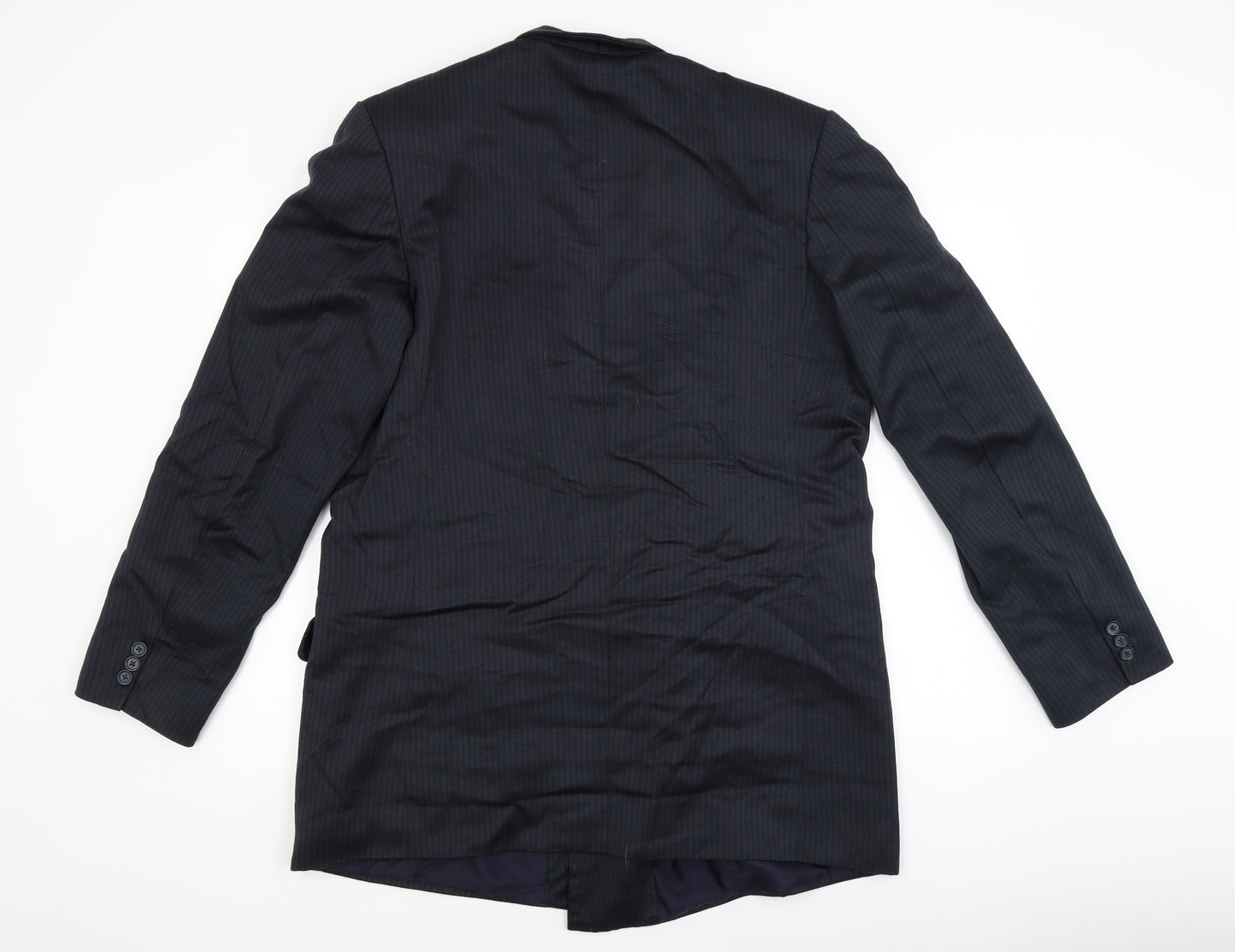 Peterson's Collection Mens Black Striped  Jacket Blazer Size L