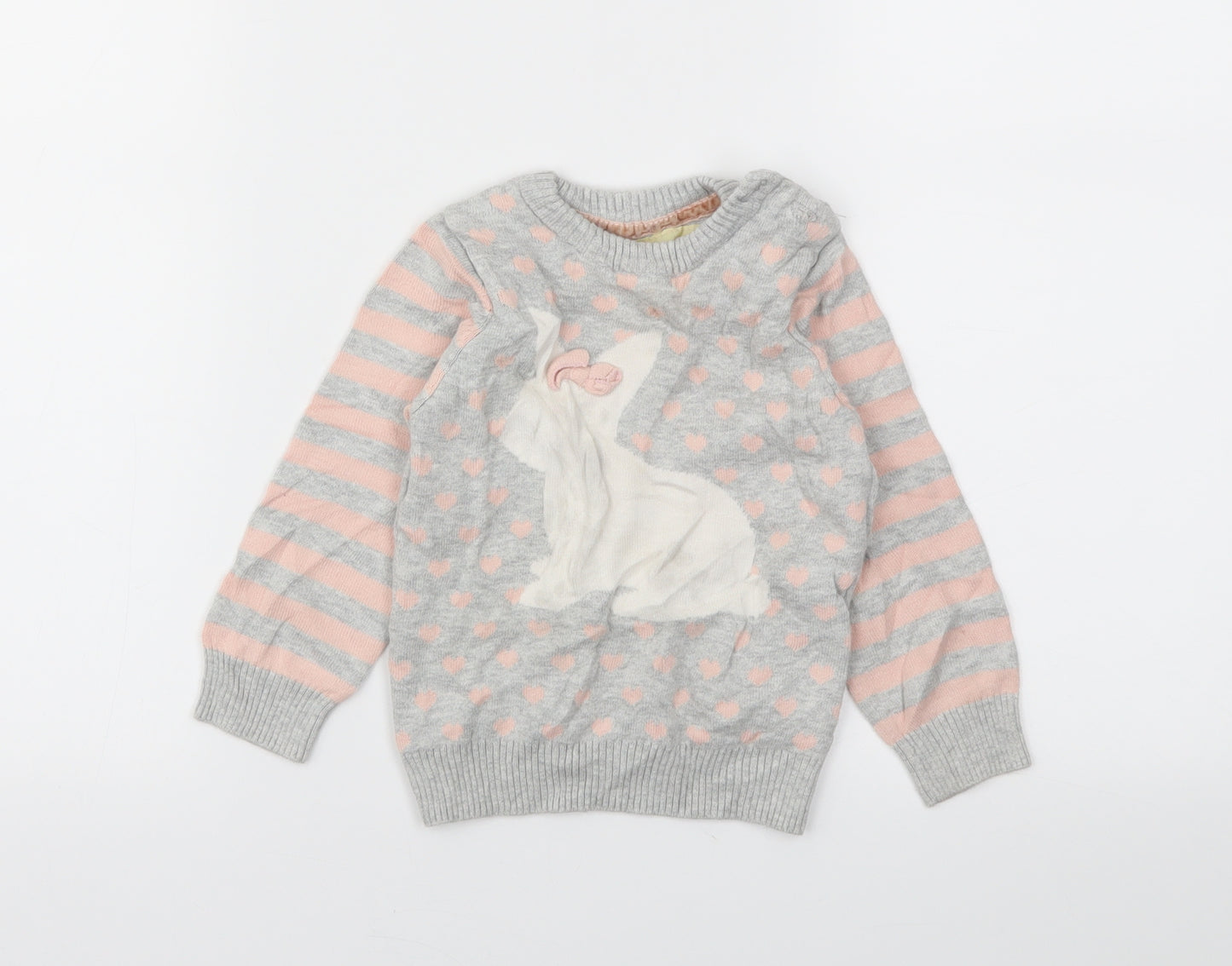Young Dimension Girls Grey Argyle/Diamond  Pullover Jumper Size 18-24 Months