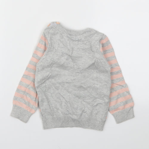 Young Dimension Girls Grey Argyle/Diamond  Pullover Jumper Size 18-24 Months