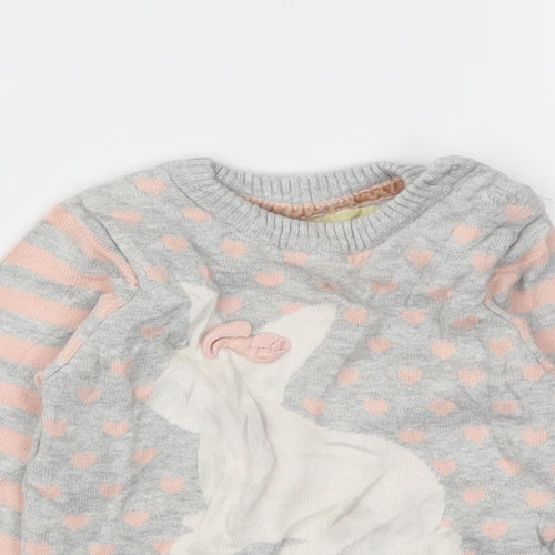 Young Dimension Girls Grey Argyle/Diamond  Pullover Jumper Size 18-24 Months