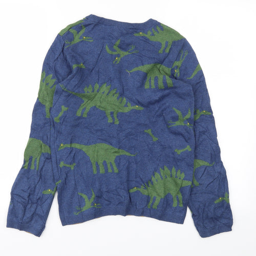 jhon lewis Boys Blue Animal Print  Pullover Jumper Size 11 Years