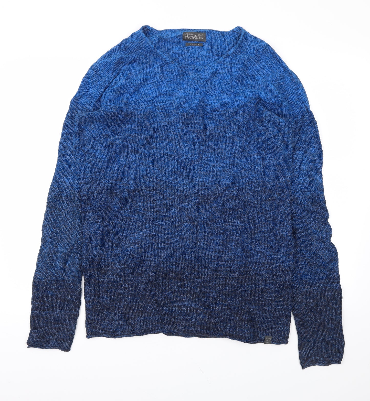 JACK & JONES Mens Blue   Henley Hoodie Size L