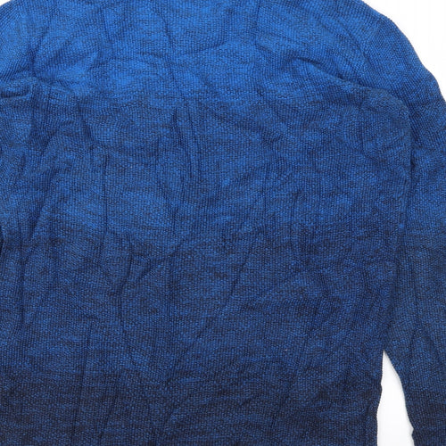 JACK & JONES Mens Blue   Henley Hoodie Size L