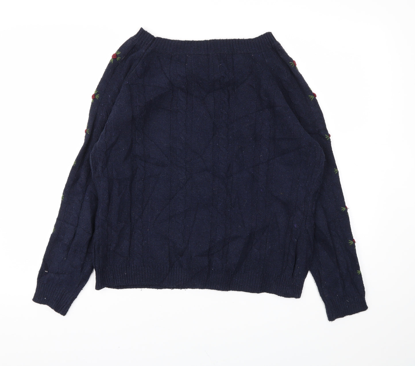 LOVES TRUCK  Womens Blue Floral  Pullover Jumper Size M