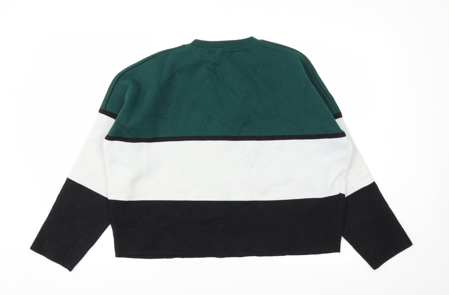 New Look Womens Green Striped  Pullover Jumper Size L