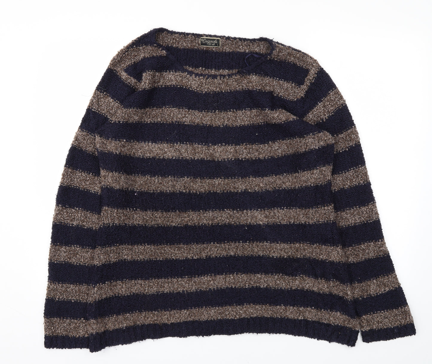 ORIGANALS  Womens Blue Striped  Pullover Jumper Size L