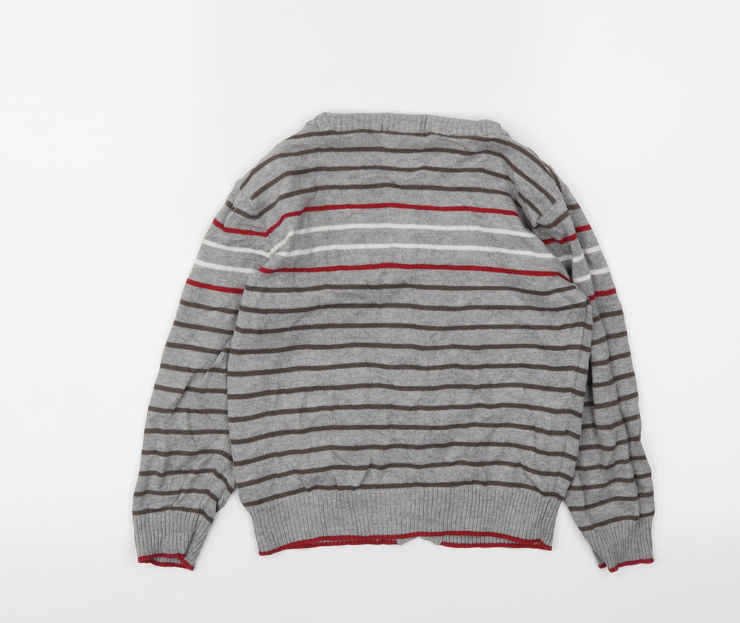 George Girls Grey Striped  Cardigan Jumper Size 4-5 Years