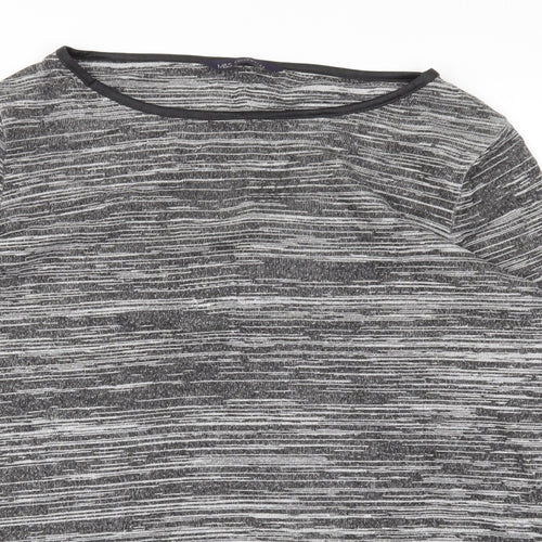 M&S Womens Grey   Basic T-Shirt Size 10
