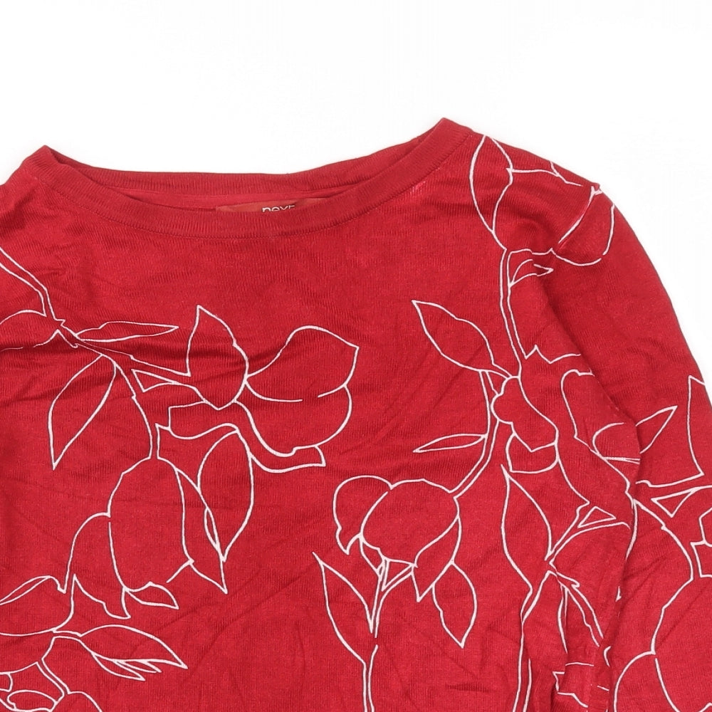 Next  Womens Red Floral  Pullover Jumper Size 8