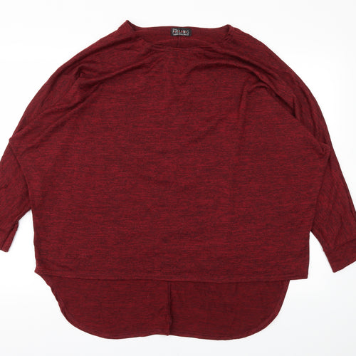 FEELING  Womens Red   Pullover Jumper Size L