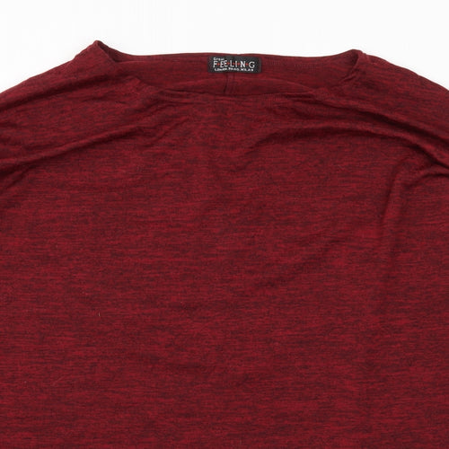 FEELING  Womens Red   Pullover Jumper Size L