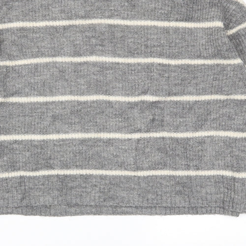 H&M Womens Grey Striped  Pullover Jumper Size S