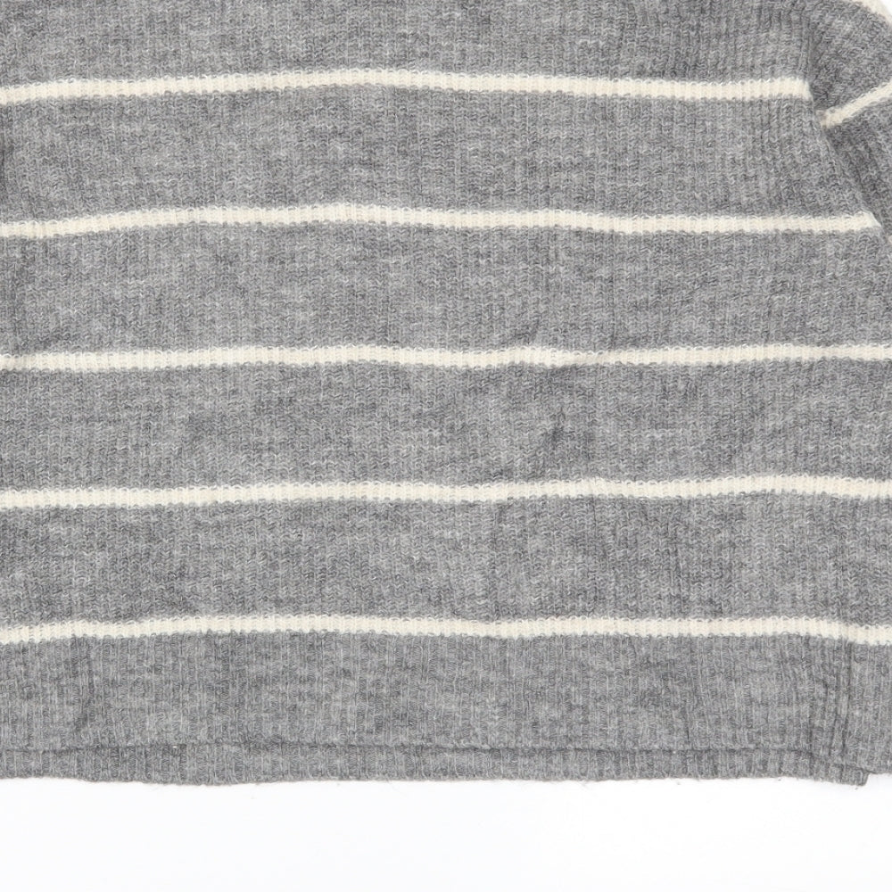 H&M Womens Grey Striped  Pullover Jumper Size S